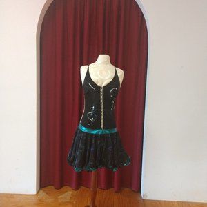 Black Teal Rhythm Dress